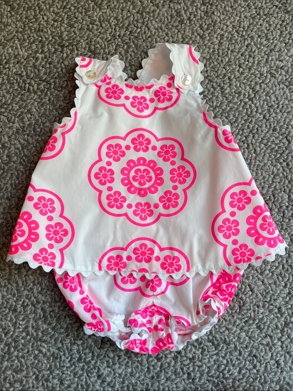 Jacadi White & Hot Pink Matching Set